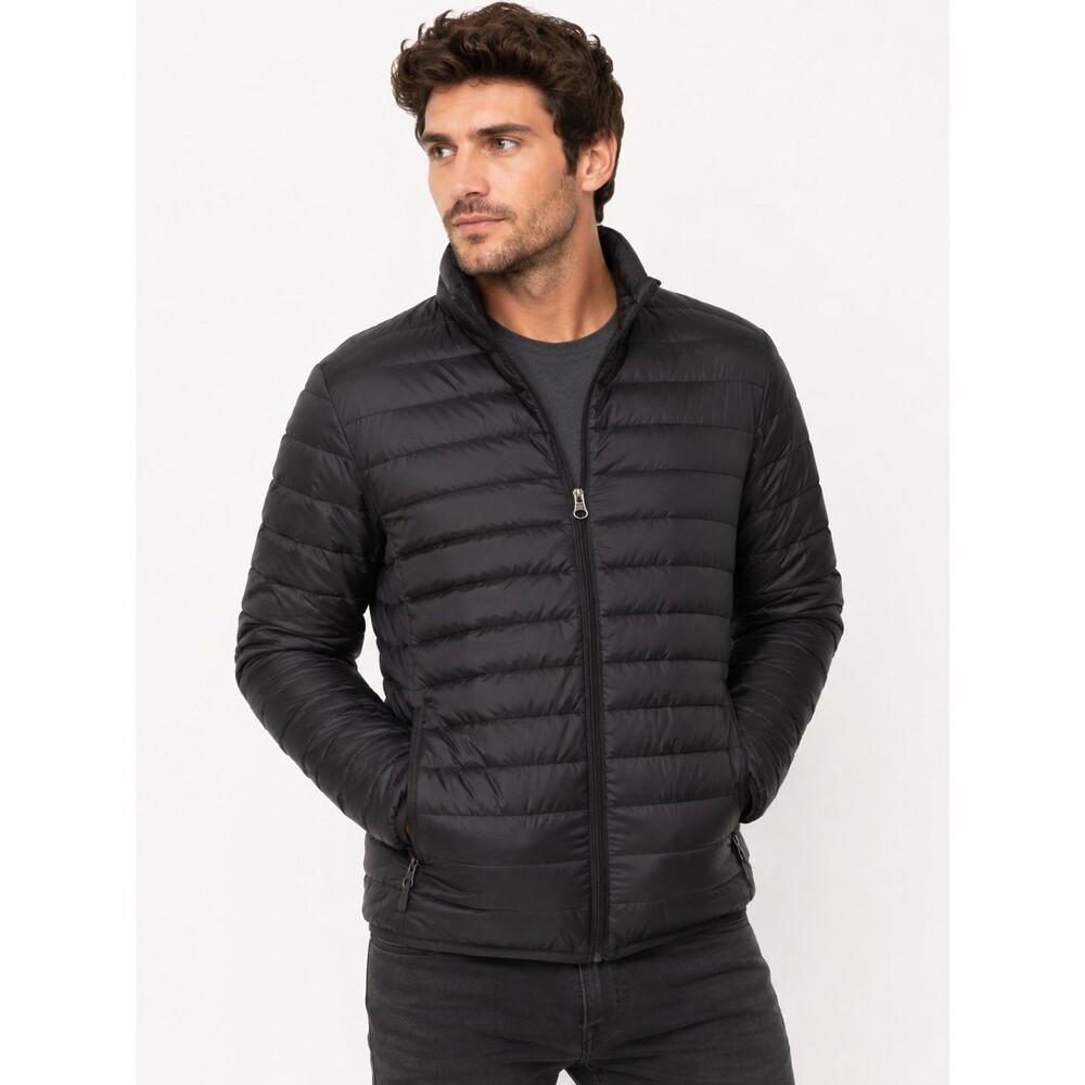 Columbia Jacket Men's Size Small Black Full Zip Down Fill Quilted Soft Shell